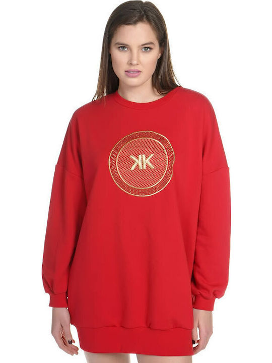 Long Women's Sweatshirt Bloody Red