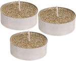 Aria Trade Christmas Gold Candle 6x6cm 3pcs