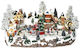 Lianos Christmas Illuminated Decorative Village with Music and Movement 49x37x26cm.