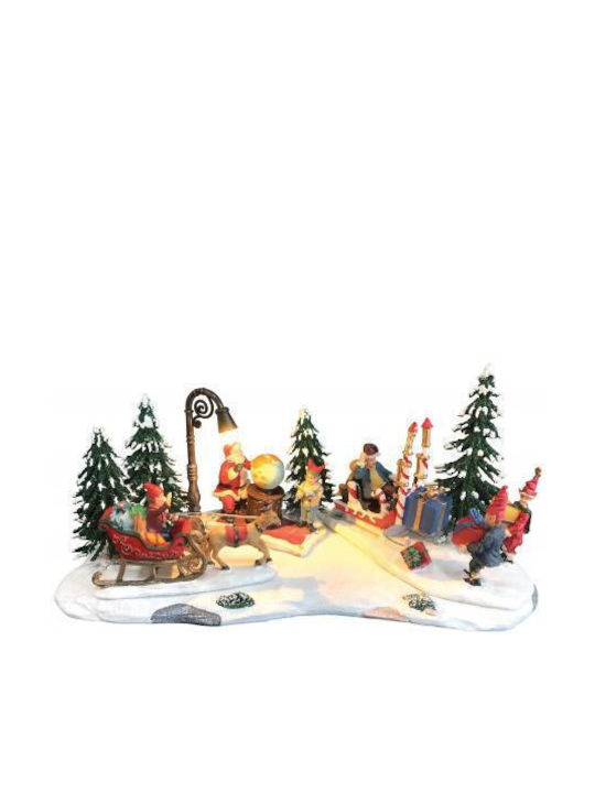 Lianos Christmas Illuminated Decorative Village with Battery 28.5x13x13cm.