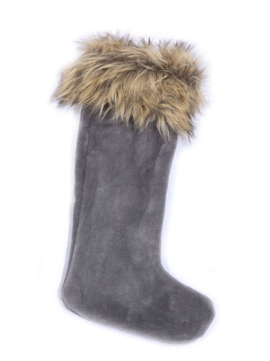 Christmas Decorative Polyester Gray Socks L27xW16cm