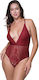 Dorina Unity Sexy Κορμάκι με Δαντέλα Bodysuit Red