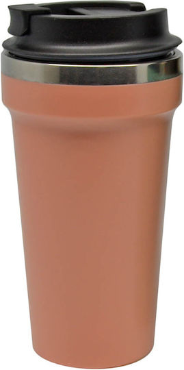 Ankor Glass Thermos Stainless Steel 450ml Somon with Mouthpiece and Straw