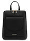 Leather Women's Bag Backpack Black