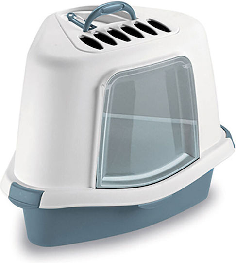 Stefanplast Sprint Corner Plus Cat Toilet Closed for Corner with Filter Gray L40 x W56 x H40cm