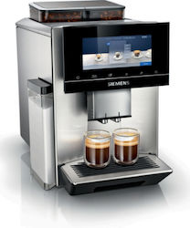 Siemens TQ907D03 Αυτόματη Μηχανή Espresso 1500W Πίεσης 19bar με Μύλο Άλεσης Ασημί