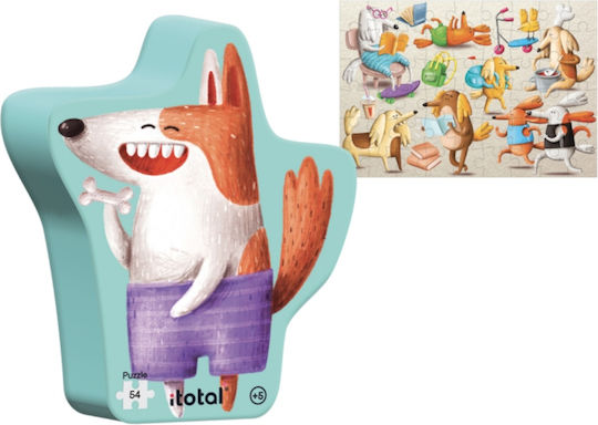 Детски Пъзел Funny Dogs за 5+ години+ Години 54бр Total Gift