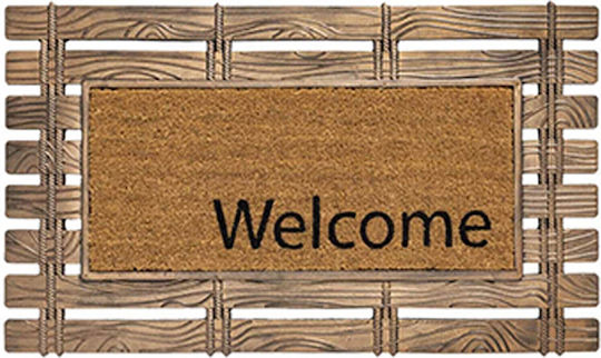 Sdim Covor de Intrare din Cocos cu Suport Antiderapant Barracuda Welcome 002 Maro 45x75buc