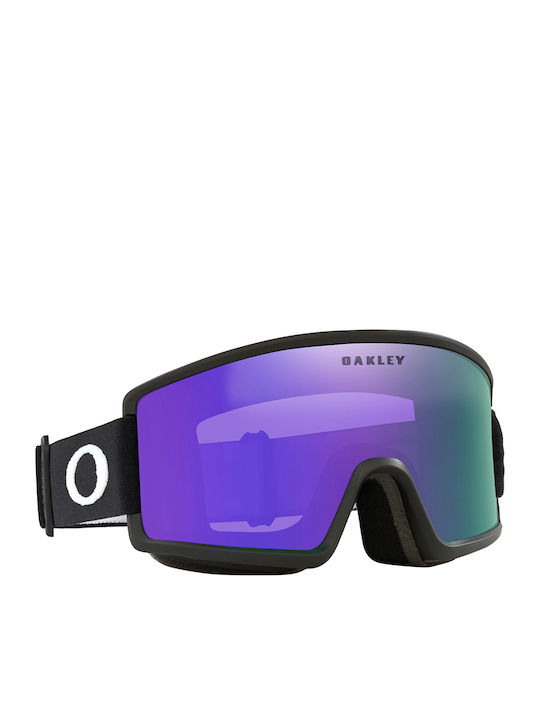 Oakley Target Line Mască de Schi & Snowboard pentru Adulți Neagră cu Lentilă Violetă cu Oglindă