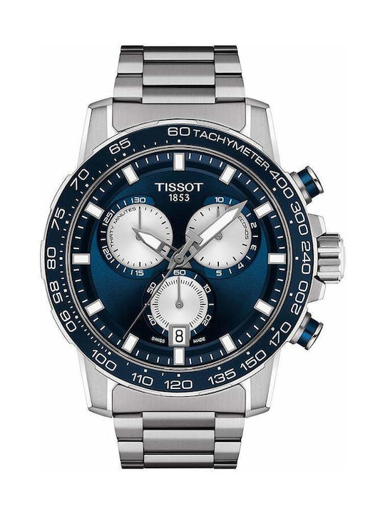 Tissot Super Sport Ρολόι Χρονογράφος Μπαταρίας με Ασημί Μεταλλικό Μπρασελέ