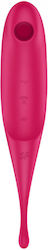 Satisfyer Twirling Pro+ Αναρροφητής Αιδοίου με Δόνηση Hybrid Air Pulse Vibrator Red