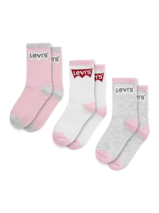 Levi's Șosete sport pentru copii lungi Roz 3 perechi