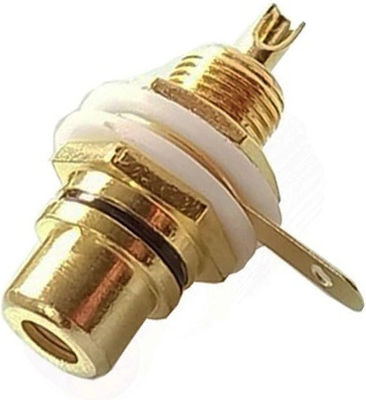 Conector RCA feminin cu inel negru 1buc