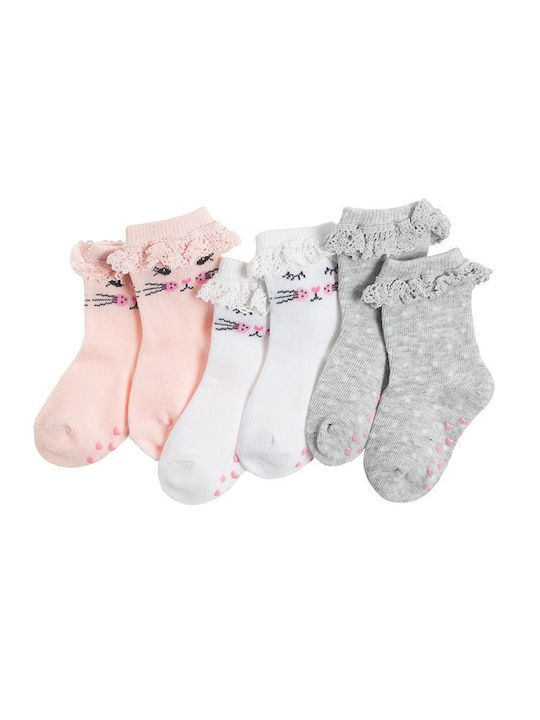 Cool Club Girls 3 Pack Knee-High Non-Slip Socks Multicolour