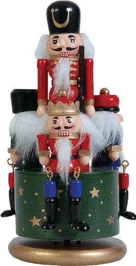 Lianos Aufziehbar Weihnachts-Nussknacker Mehrfarbig aus Hölzernes Höhe 19.5cm.