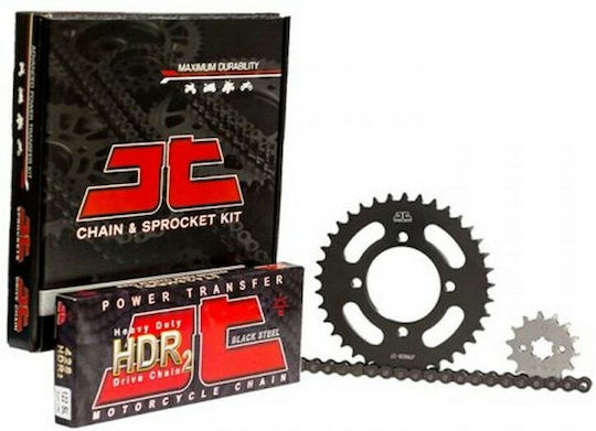 JT Sprockets Комплект верига и зъбни колела (14-42-428HDR) за Kawasaki ZX 130 - ЗХ 130