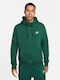 Nike Sportswear Club Men's Sweatshirt Jacket with Hood and Pockets Green