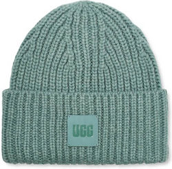 UGG Chunky Rib Beanie Beanie with Rib Knit in Green color