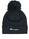 Pom Pom Beanie Unisex Σκούφος Πλεκτός σε Navy Μπλε χρώμα