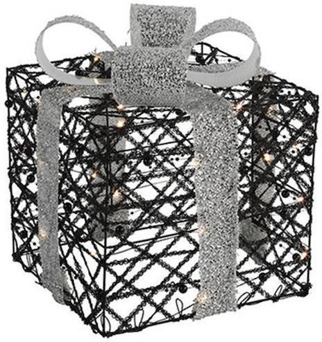 Atmosphera Iluminată De Crăciun Figurină Caseta Negru Înălțime 22.5cm. cu 30 de LED-uri