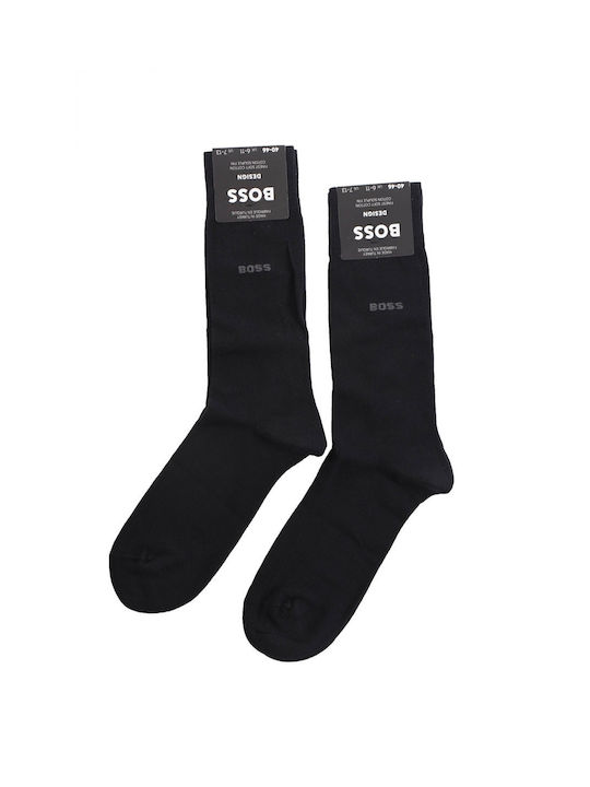 Hugo Boss Men's Solid Color Socks Black 2Pack
