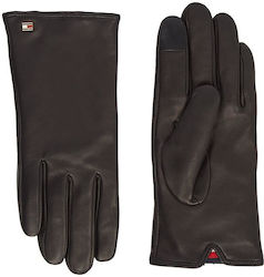 Tommy Hilfiger Women's Leather Gloves Black