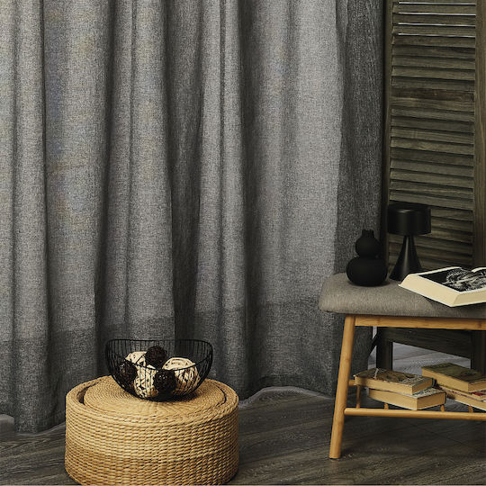 Whitegg Curtain with Pencil Pleat K066 15 Dark Grey / White 270x280cm