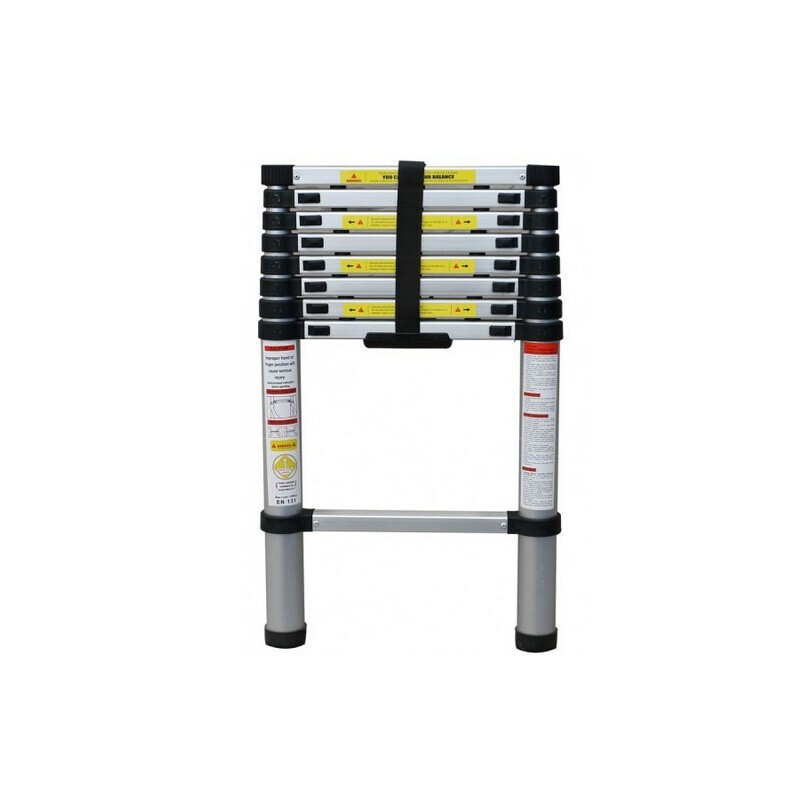 Aluminum Telescopic Ladder with 15 Stairs and Maximum Height 5m 22122