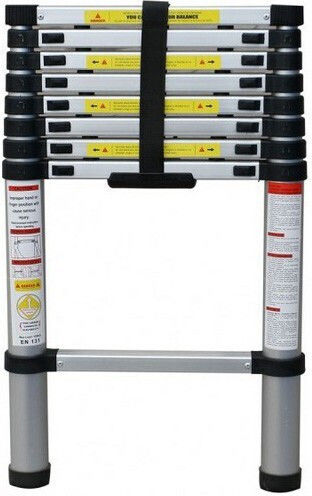 Teleskopische Leiter Aluminium 15 Stufen mit maximaler Höhe 5m