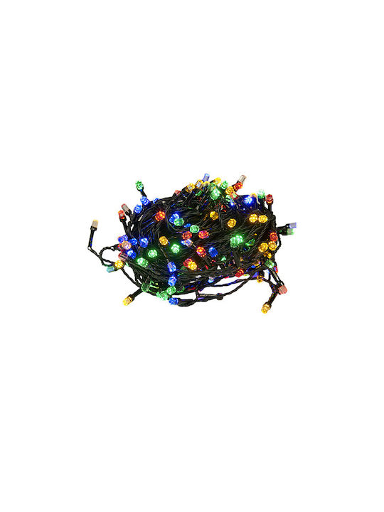 180 Christmas Lights LED 12m. Multicolor in String with Green Cable and Programs XLAGS10180