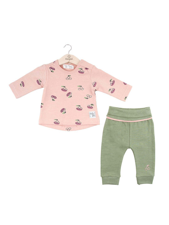 Babybol Kids Set with Pants Winter 2pcs Pink