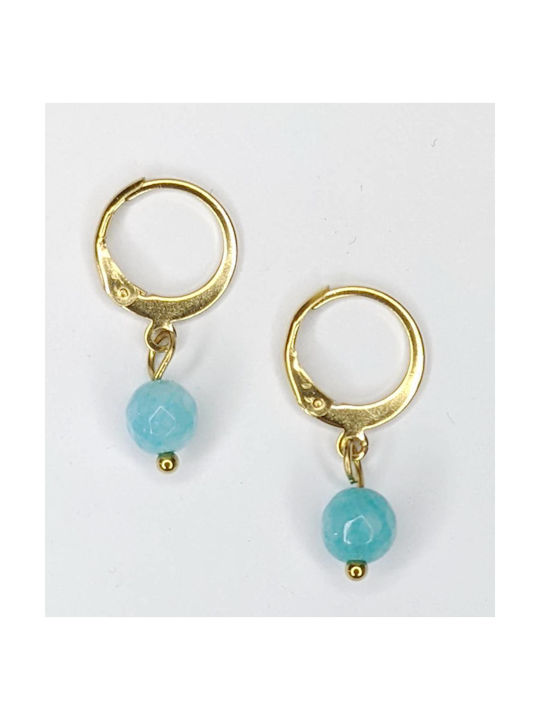 Kostibas Fashion Earrings Dangling made of Steel Gold Plated