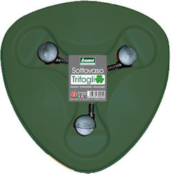 Triple Composition Plant Stand TRIFOGLIO Ø40X10cm with Wheels Plastic 0.37kg Cypress Green BAMA Italy