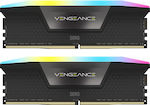 Corsair Vengeance RGB 32GB DDR5 RAM με 2 Modules (2x16GB) και Ταχύτητα 7200 για Desktop