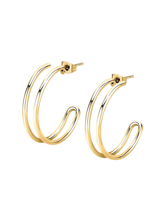 Morellato Creole Earrings Hoops made of Steel Gold Plated