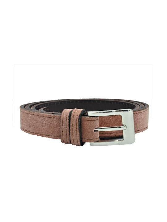 Women's Leather Thin Castor Belt (Somon)