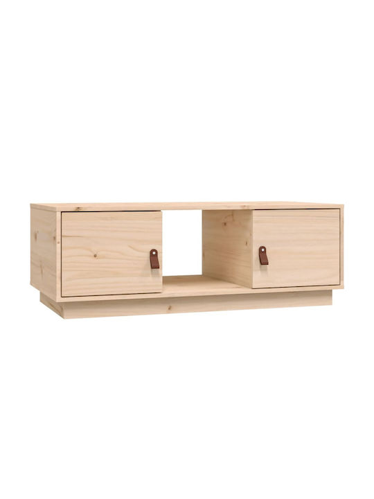 Rechteckig Couchtisch aus Massivholz Beige L100...