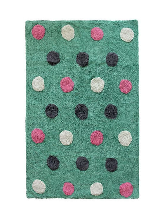 Klonaras Bambini Dots Kids Rug Cotton Verde 100x180cm