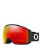 Oakley Flight Tracker Mască de Schi & Snowboard pentru Adulți Neagră cu Lentilă Oglindă Roșie