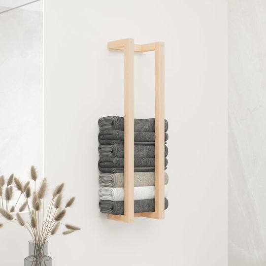 vidaXL Ράγα Μπάνιου Μονή Επιτοίχια με Βίδες ​90x90cm Καφέ