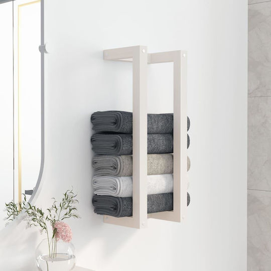 vidaXL Ράγα Μπάνιου Μονή Επιτοίχια με Βίδες ​60x60cm Λευκή