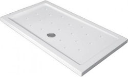 Karag Rectangular Porcelain Shower White Flat 80x100x6.5cm