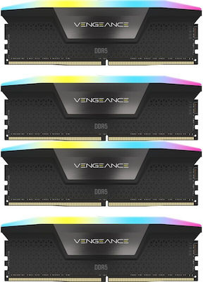 Corsair Vengeance RGB 64GB DDR5 RAM with 4 Modules (4x16GB) and 5600 Speed for Desktop