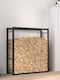 vidaXL Μεταλλικό Ράφι Αποθήκευσης Ξύλων 80x28x86cm Μαύρο