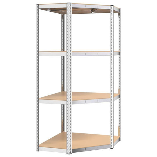 vidaXL Γωνιακή Ραφιέρα Dexion Γαλβανιζέ 75x75x160εκ. με 4 Ράφια Συνολικής Αντοχής 320kg