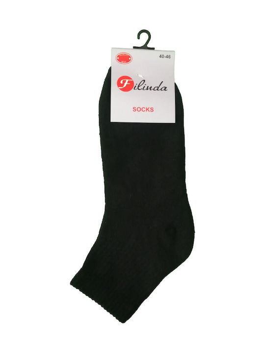 Set 3 Pieces Men's Sock Semi-Soft Thin Cotton Black Black