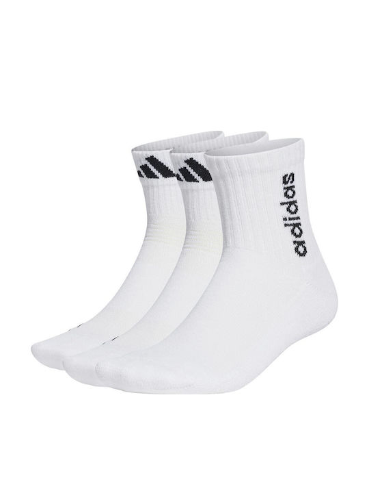 adidas Performance Light Mid-Cut Athletic Socks White