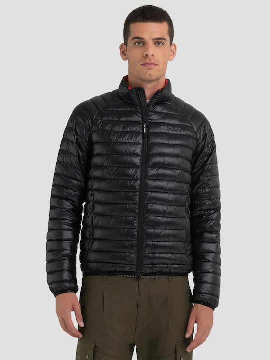 Replay Herren Winter Jacke Puffer Schwarz