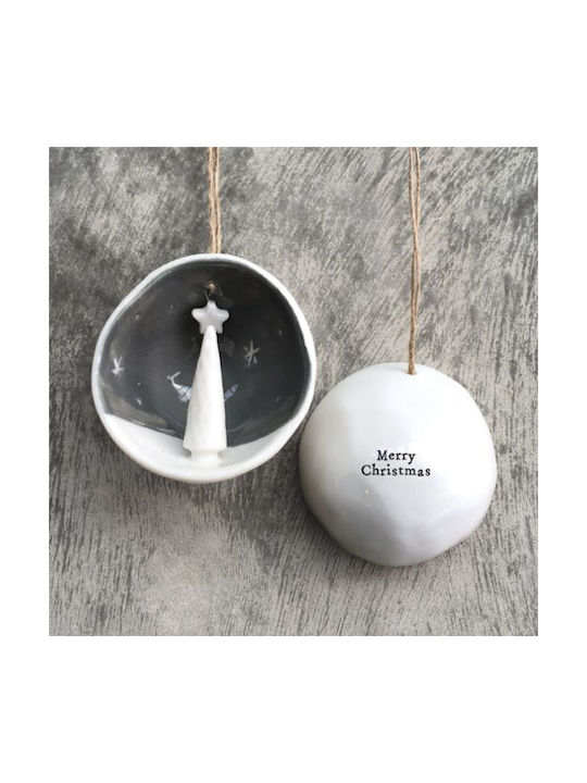 Hängendes Kugel Ornament Ornament Porzellan Gray 4cm
