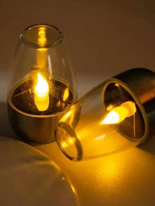 Led7 Solar Christmas Metallic Gray Battery / Electric Candle 7cm LED Waterproof